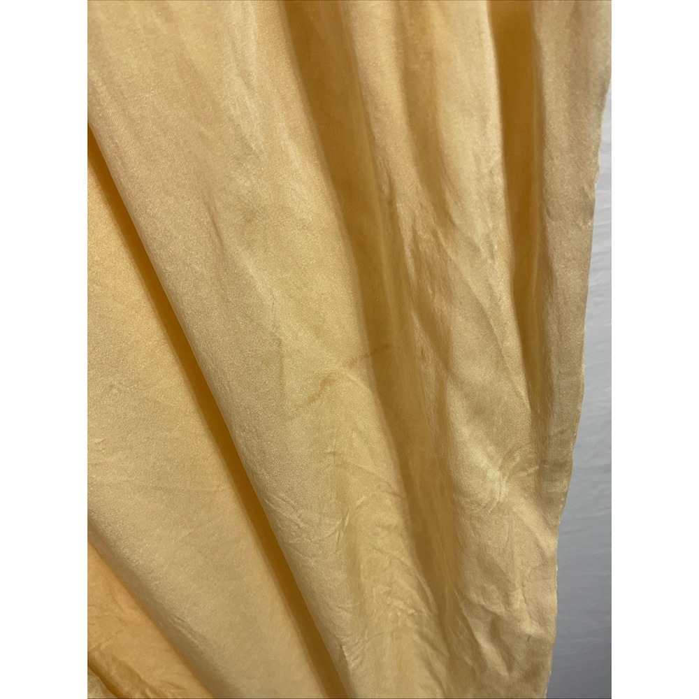 VTG Victorias Secret Yellow Silk Pajama Set MD sleeveless embroidered / pants - Picture 7 of 14